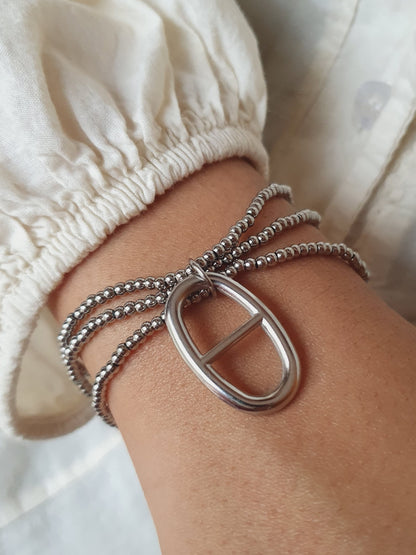 Bracelet élastique Big Agata - argenté