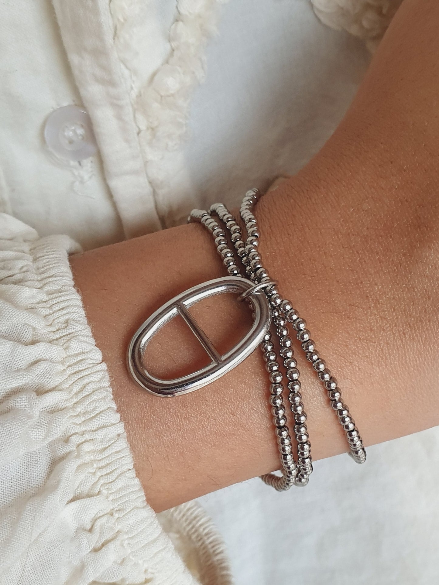 Bracelet élastique Big Agata - argenté