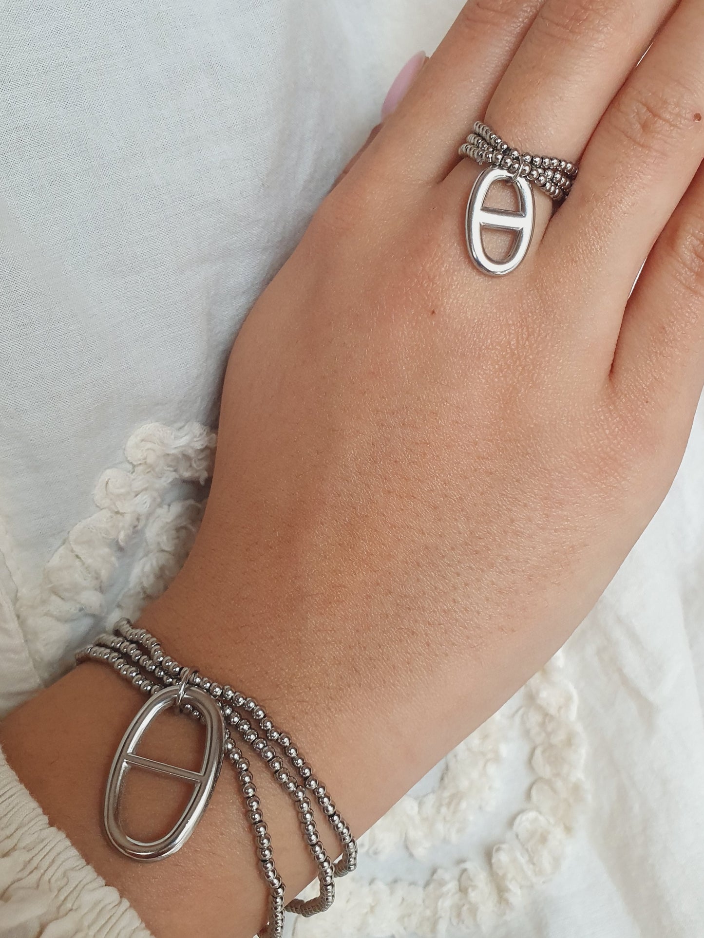 Bracelet élastique Big Agata - argenté