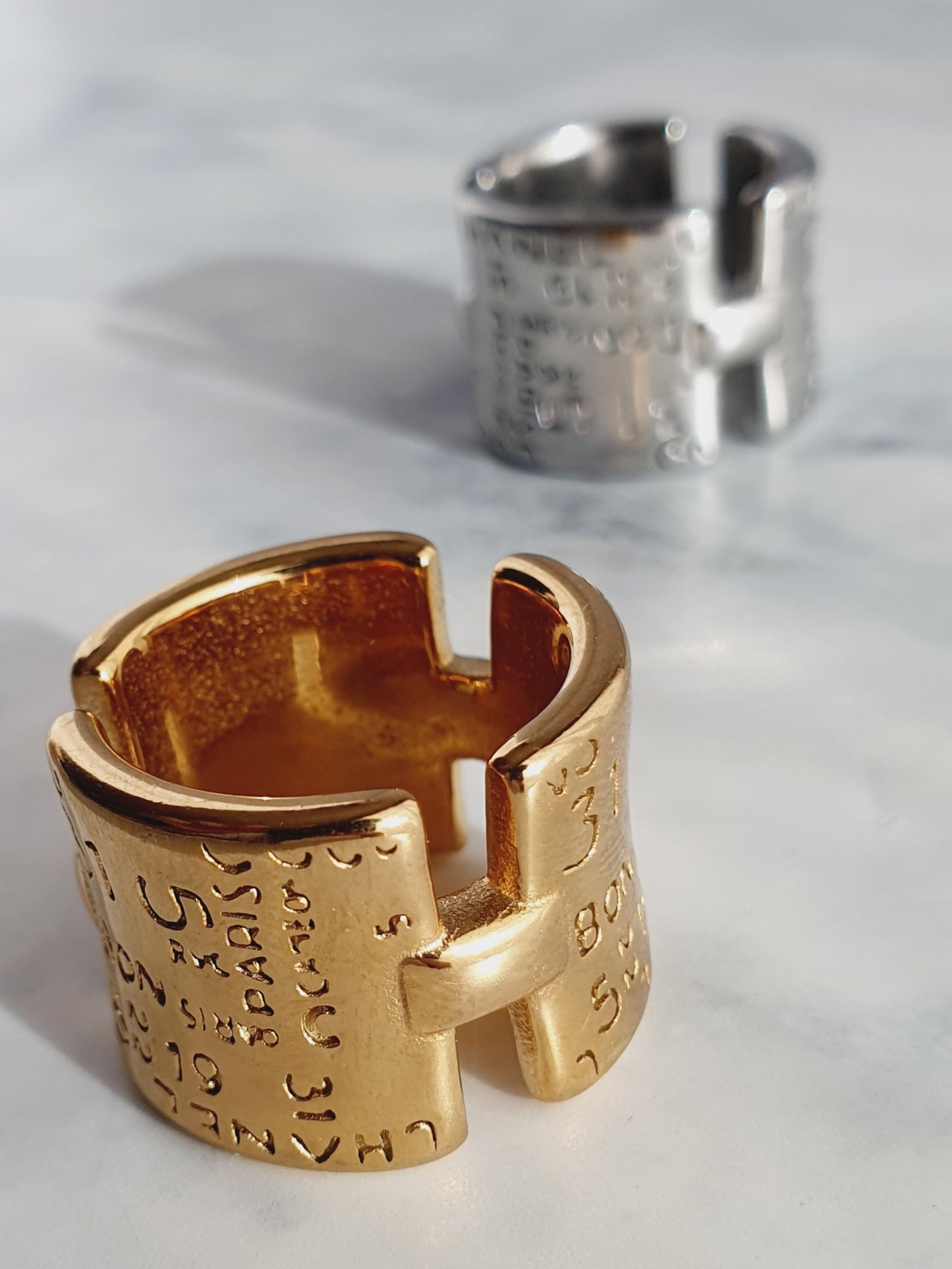 Bague écritures - doré | Tailles au choix