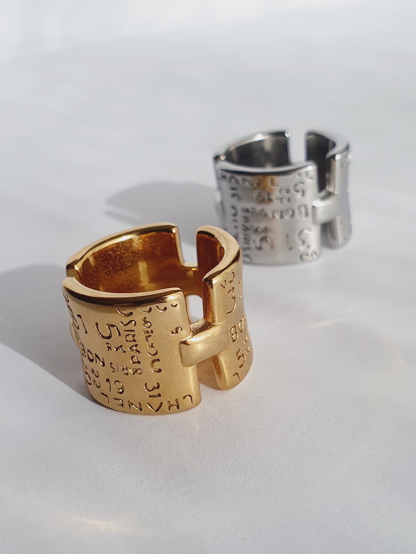 Bague écritures - doré | Tailles au choix
