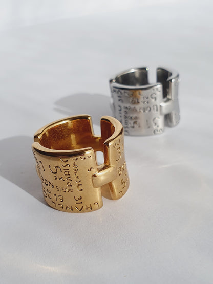Bague écritures - doré | Tailles au choix