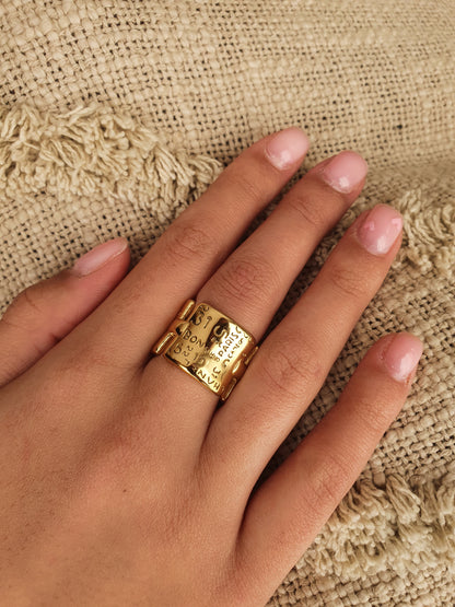 Bague écritures - doré | Tailles au choix