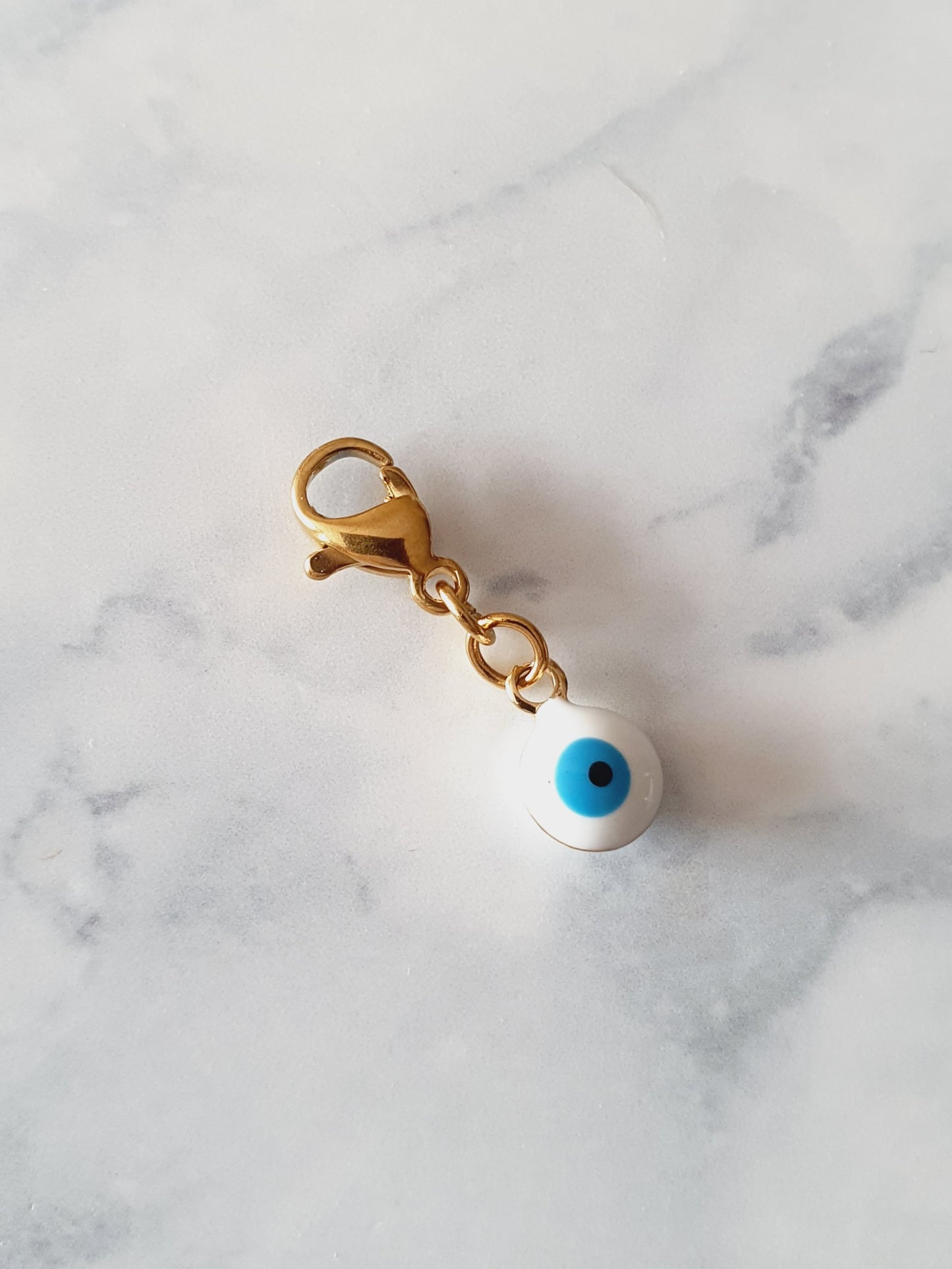 Charm oeil turc blanc  - doré