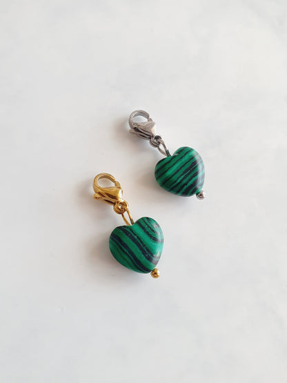Charm cœur vert - | Couleurs au choix
