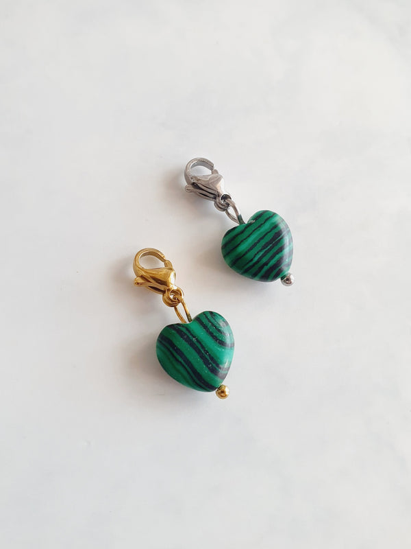 Charm cœur vert - | Couleurs au choix