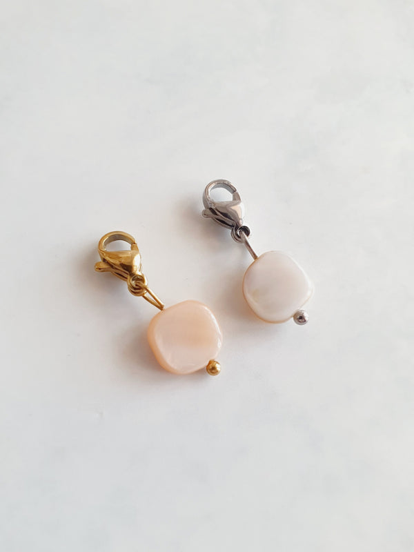 Charm pierre en nacre - | Couleurs au choix