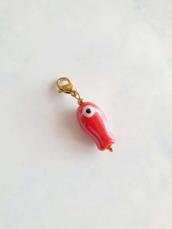 Charm poisson rouge - doré