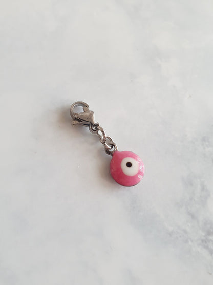 Charm oeil turc rose - argenté