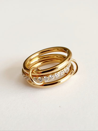 Bague TRINITY SHINE - doré | Taille au choix