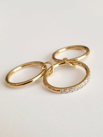 Bague TRINITY SHINE - doré | Taille au choix