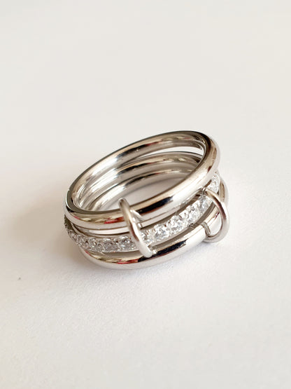 Bague TRINITY SHINE - argenté | Taille au choix