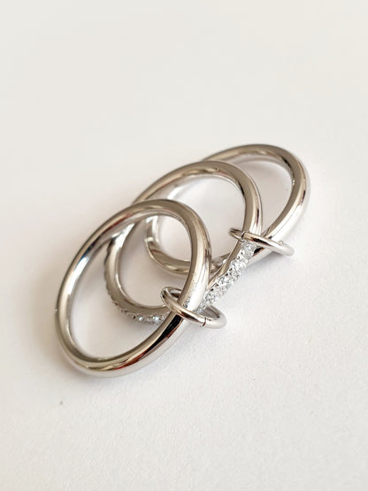 Bague TRINITY SHINE - argenté | Taille au choix