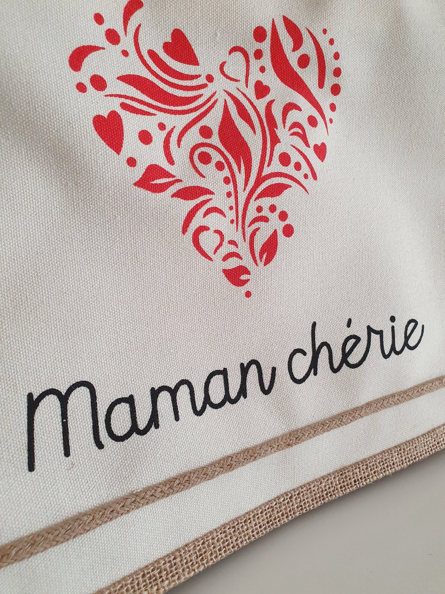 Grand sac cabas MAMAN CHÉRIE - 100 % lin