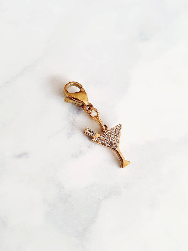 Charm cocktail strass - doré