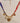 Collier tissu breloques - doré/rouge & bleu