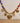 Collier tissu breloques - doré/rouge & bleu