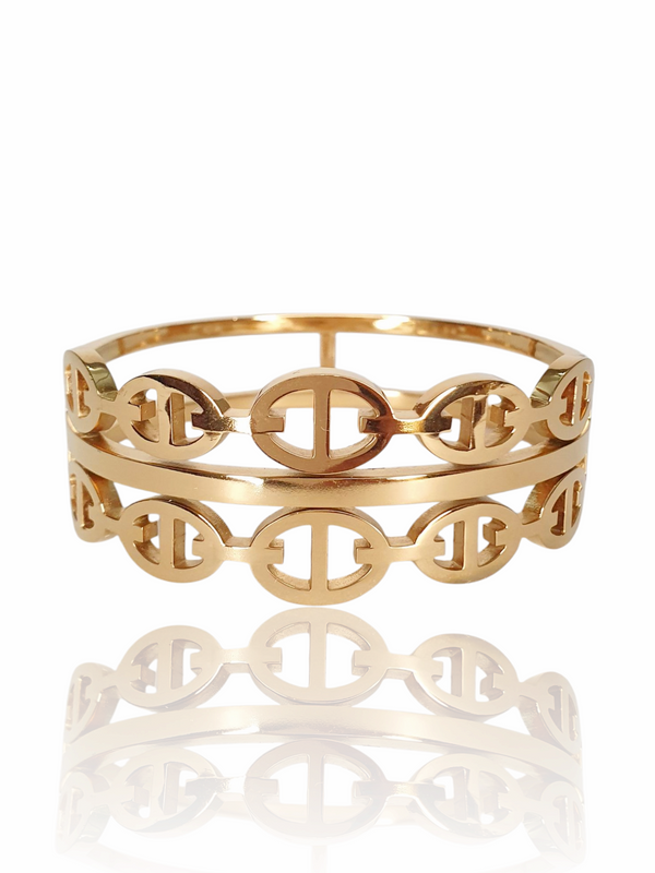 Jonc AGATA double-rang - doré