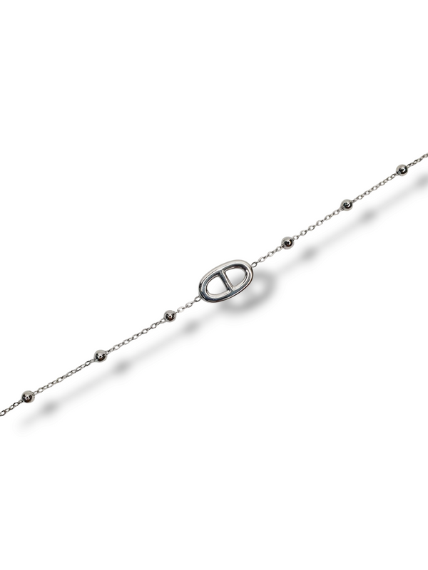 Bracelet AGATA & petites perles - argenté