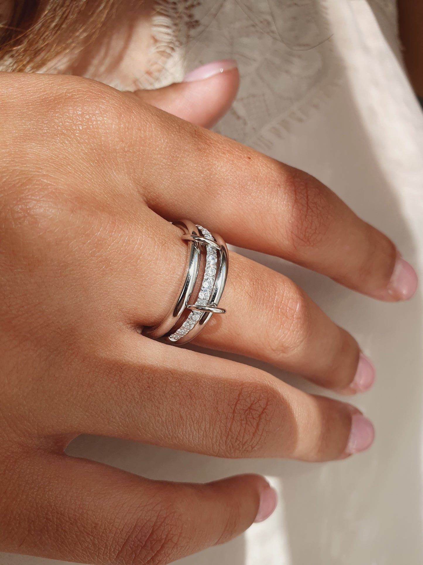 Bague TRINITY SHINE - argenté | Taille au choix