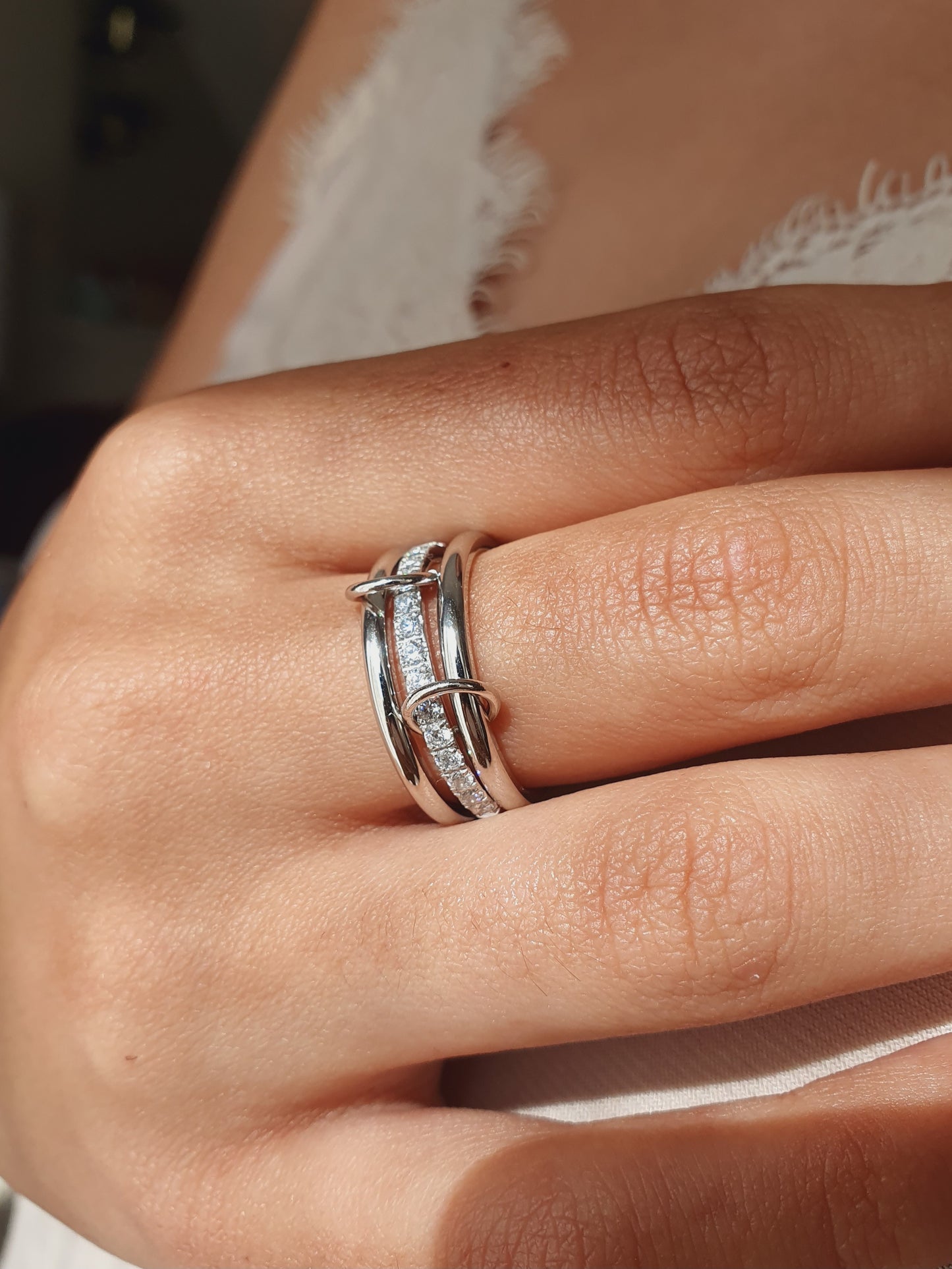 Bague TRINITY SHINE - argenté | Taille au choix