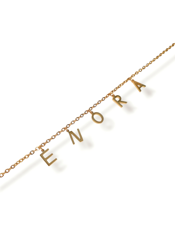 Collier prénom petites lettres personnalisé - doré