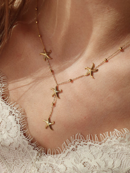 Sautoir étoiles de mer & perles | Coloris au choix