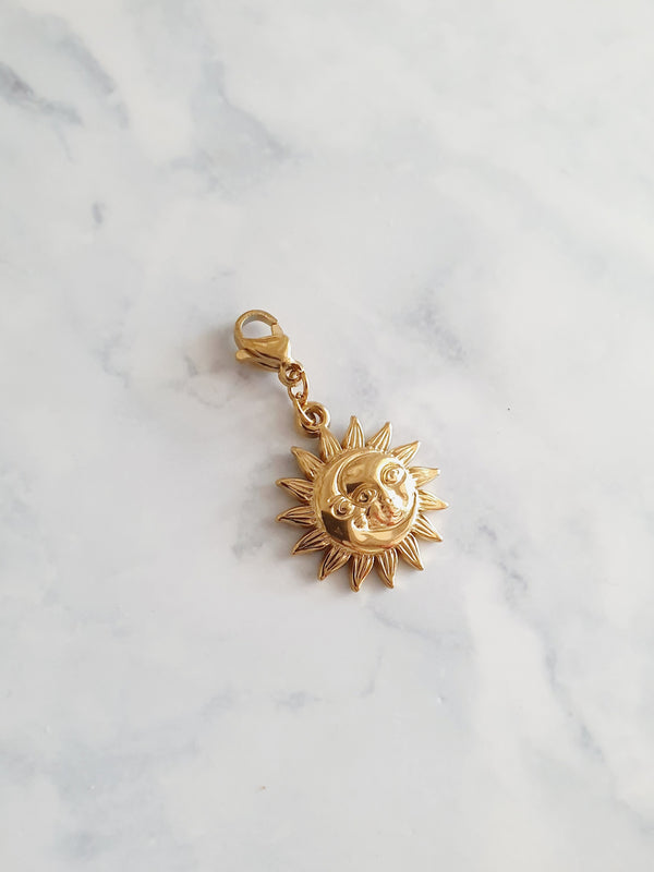 Charm soleil lune - doré
