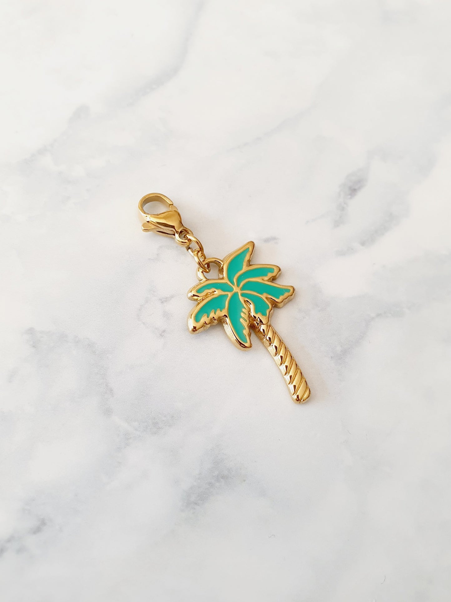 Charm palmier exotique vert - doré