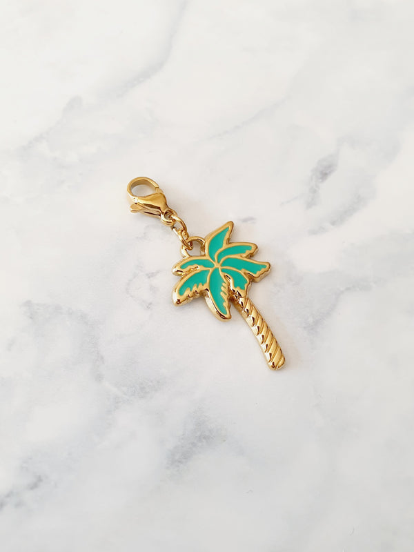 Charm palmier exotique vert - doré