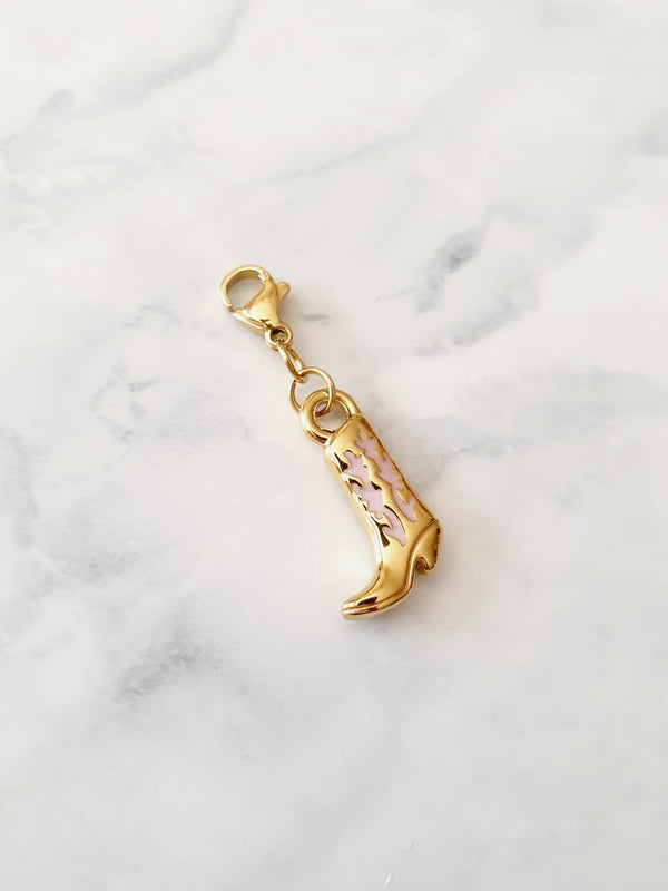 Charm Baby botte de Cow Boy Rose - doré
