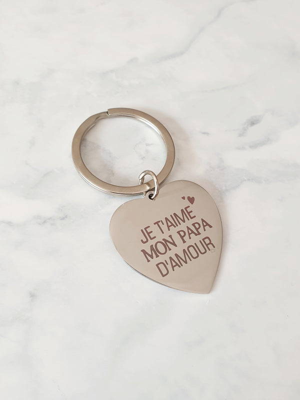 Porte clés "Je t'aime mon papa d'amour"