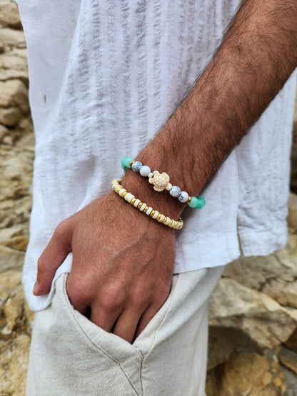 Bracelet élastique pierres naturelles TURTLE
