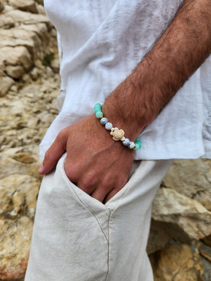 Bracelet élastique pierres naturelles TURTLE