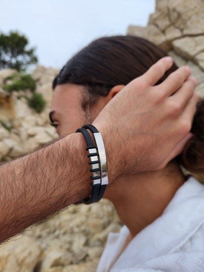 Double bracelet cuir ELIAN