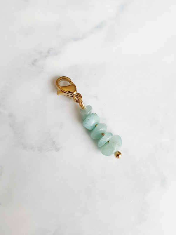 Charm grappe en pierre naturelle Amazonite - doré