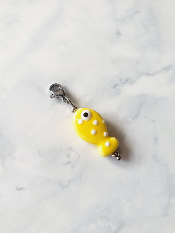 Charm poisson pois - argenté | jaune