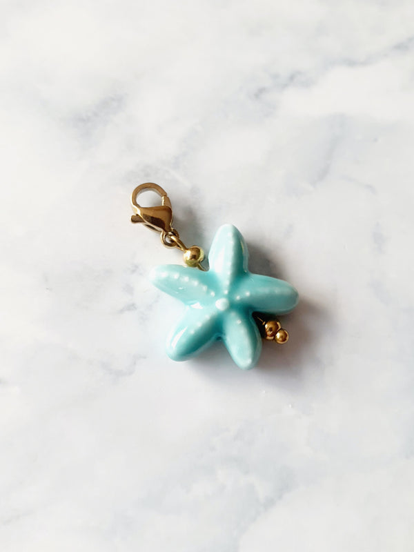 Charm étoile de mer - doré | vert d'eau