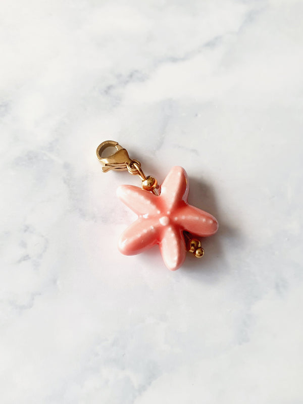 Charm étoile de mer - doré | corail