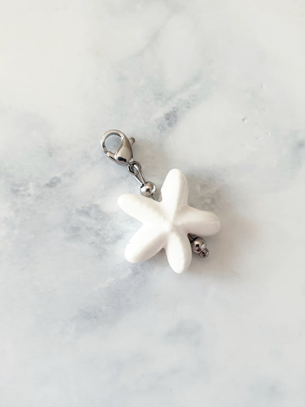Charm étoile de mer - argenté | blanc