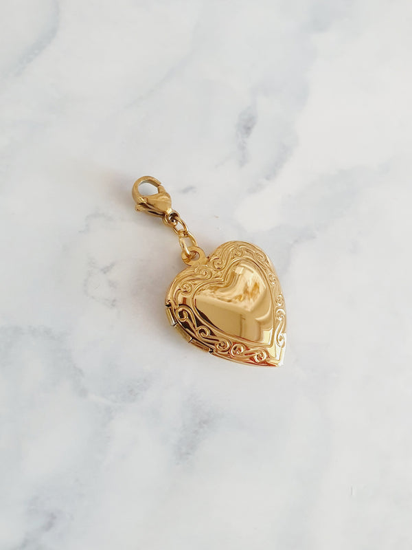 Charm coeur médaillon souvenir - doré | Édition limitée