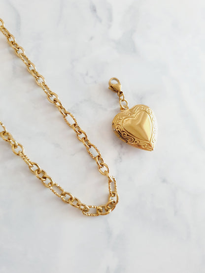 Charm coeur médaillon souvenir - doré | Édition limitée
