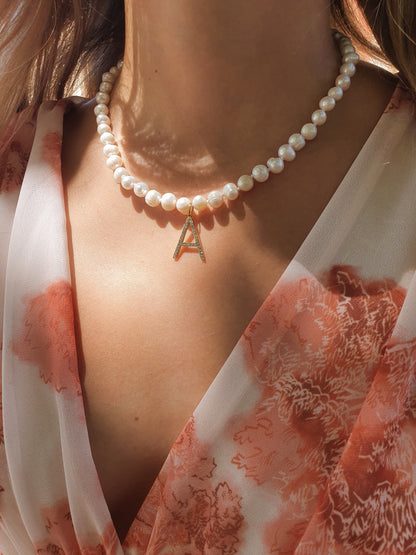 Collier initiale PERLA - doré