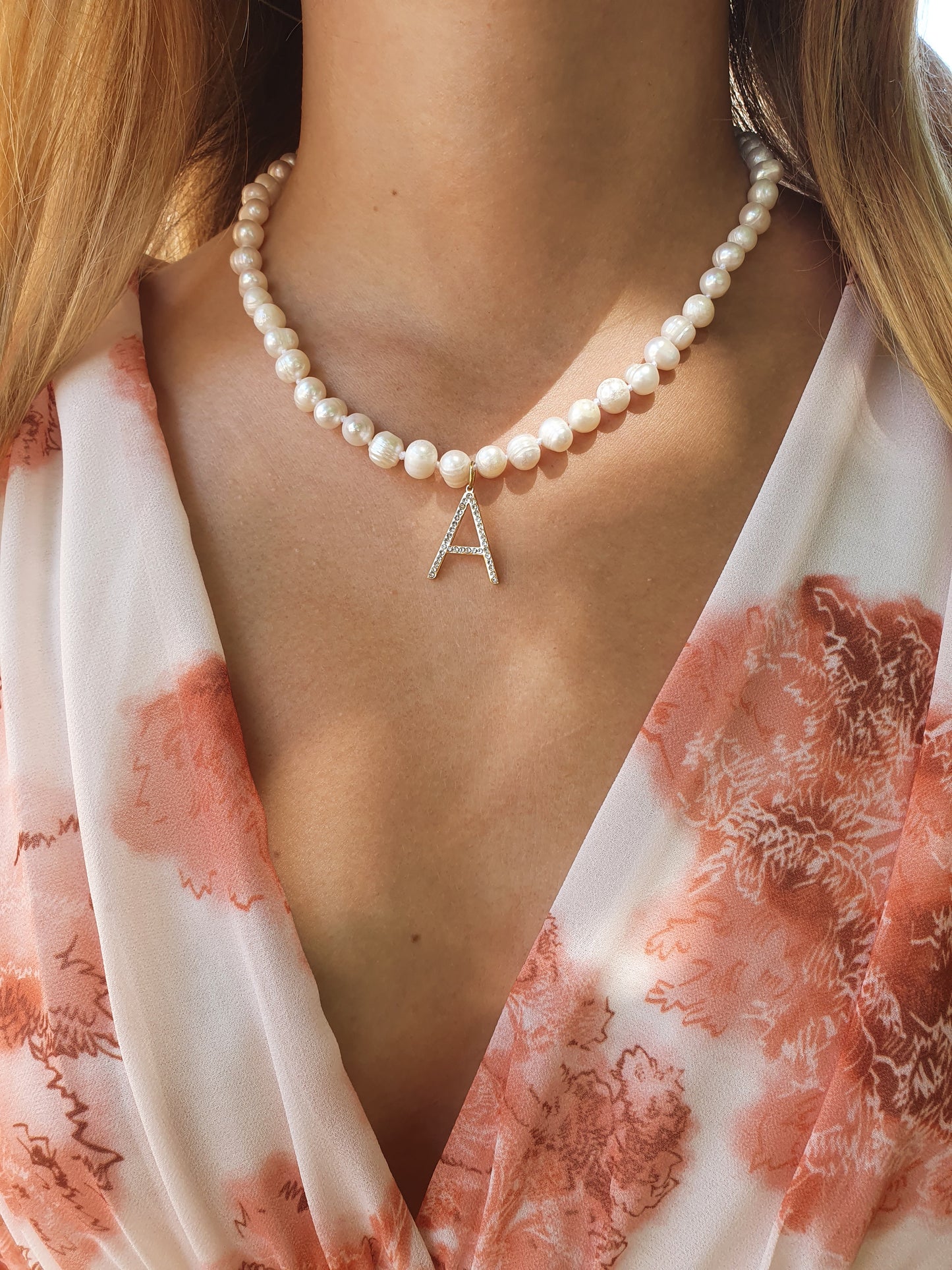 Collier initiale PERLA - doré