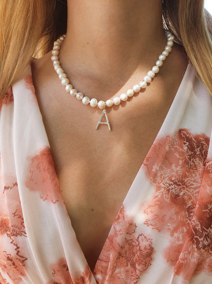 Collier initiale PERLA - doré