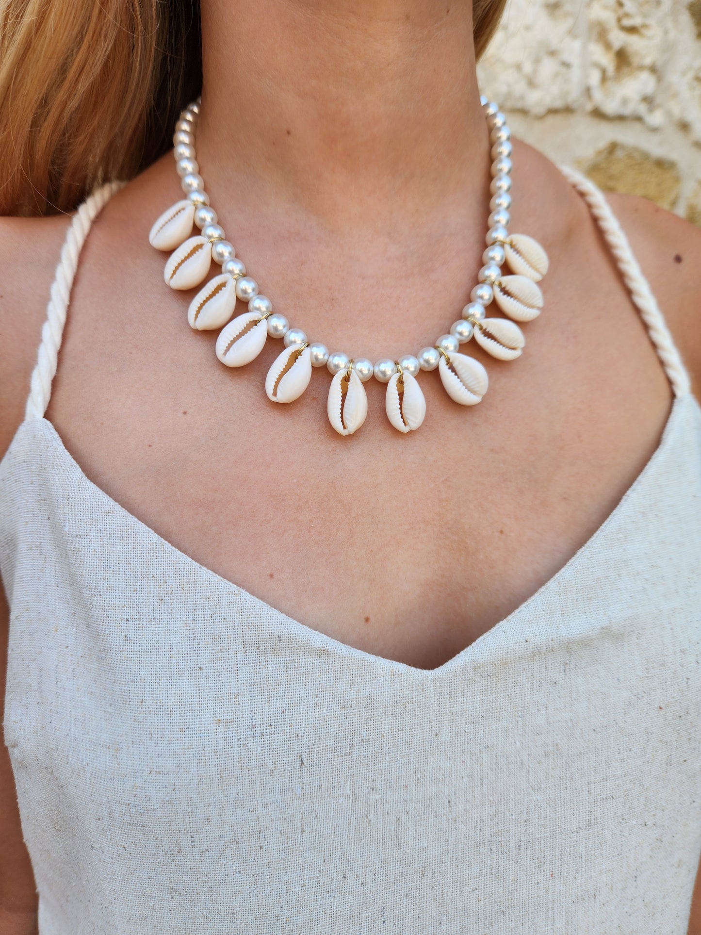 Collier coquillages cauri RIVAGE - doré