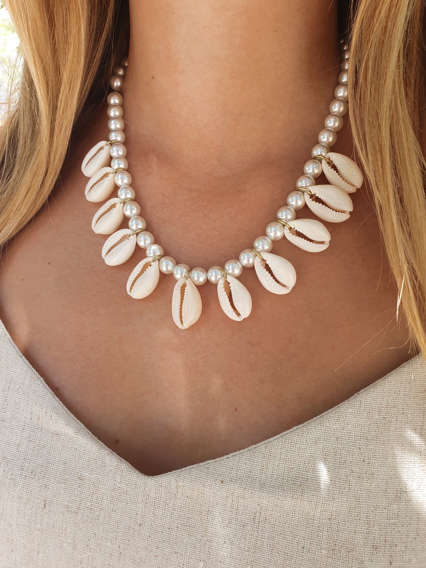 Collier coquillages cauri RIVAGE - doré