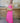 Robe longue fluide bretelles croisées - rose
