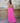 Robe longue fluide bretelles croisées - rose