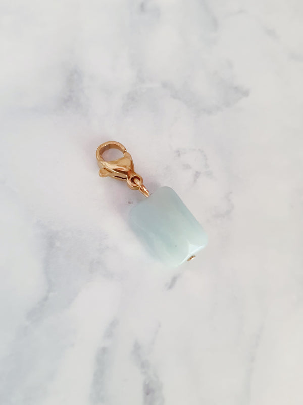 Charm pavé en pierre naturelle Premium -  doré | Amazonite